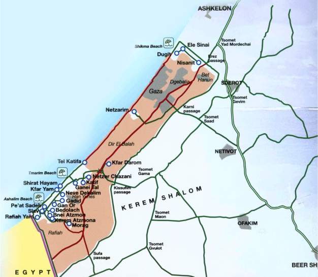 Gaza Coast Map